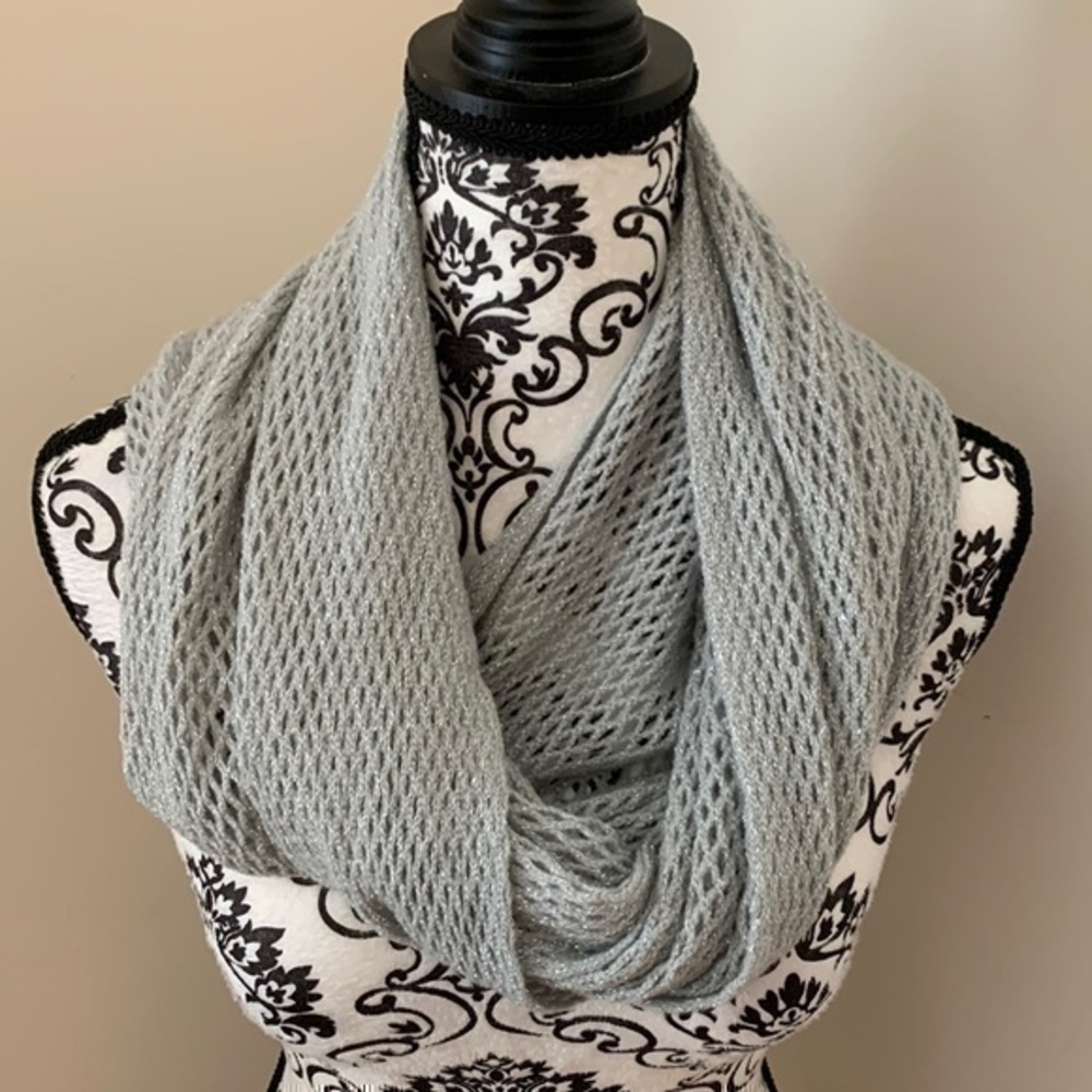 Infinity scarf silver and sparkly